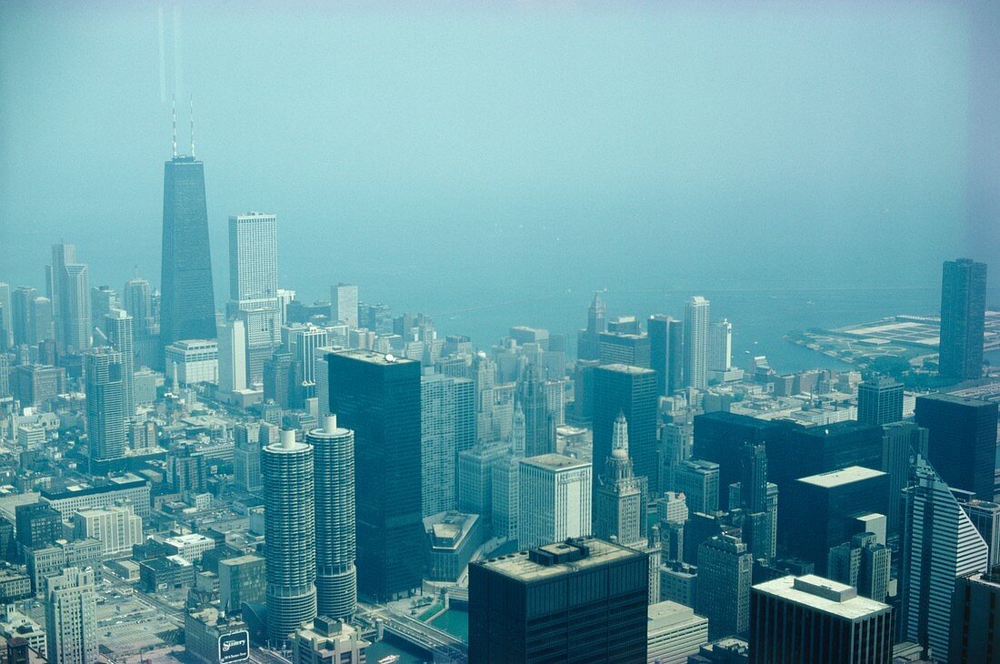 Pollution over the city of Chicago