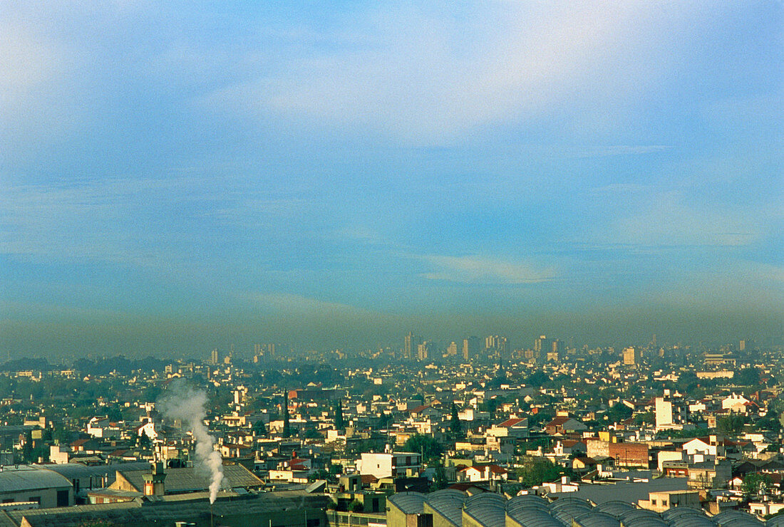Photochemical smog over Buenos Aires
