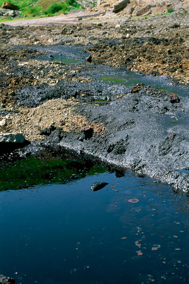 Waste oil on a landfill site