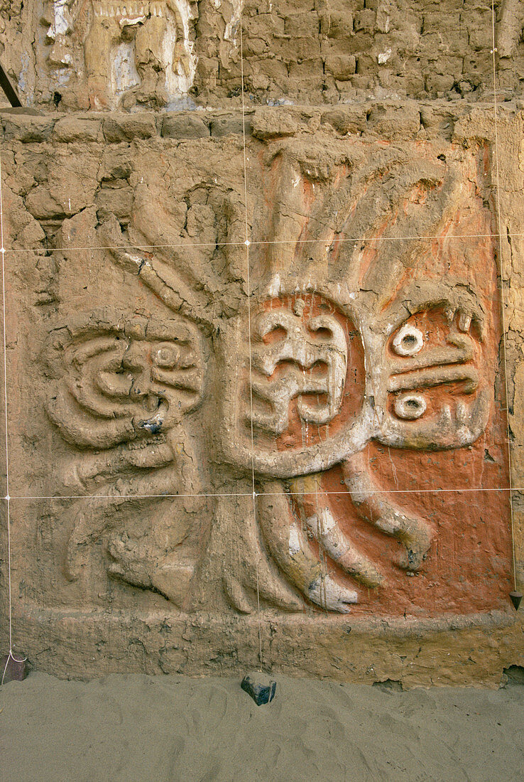 Moche wall sculpture,Peru