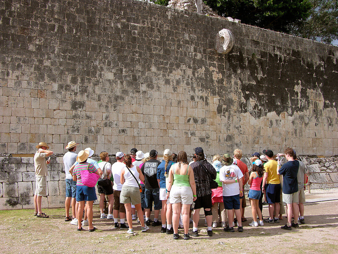 Tourists at Mayan ruins