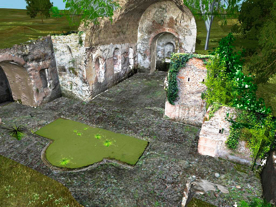 Roman temple,virtual reality display