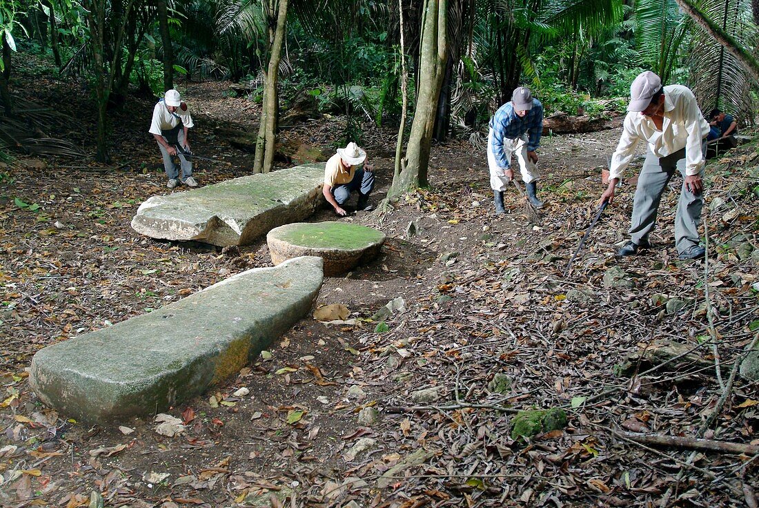 Excavating a Mayan ruin