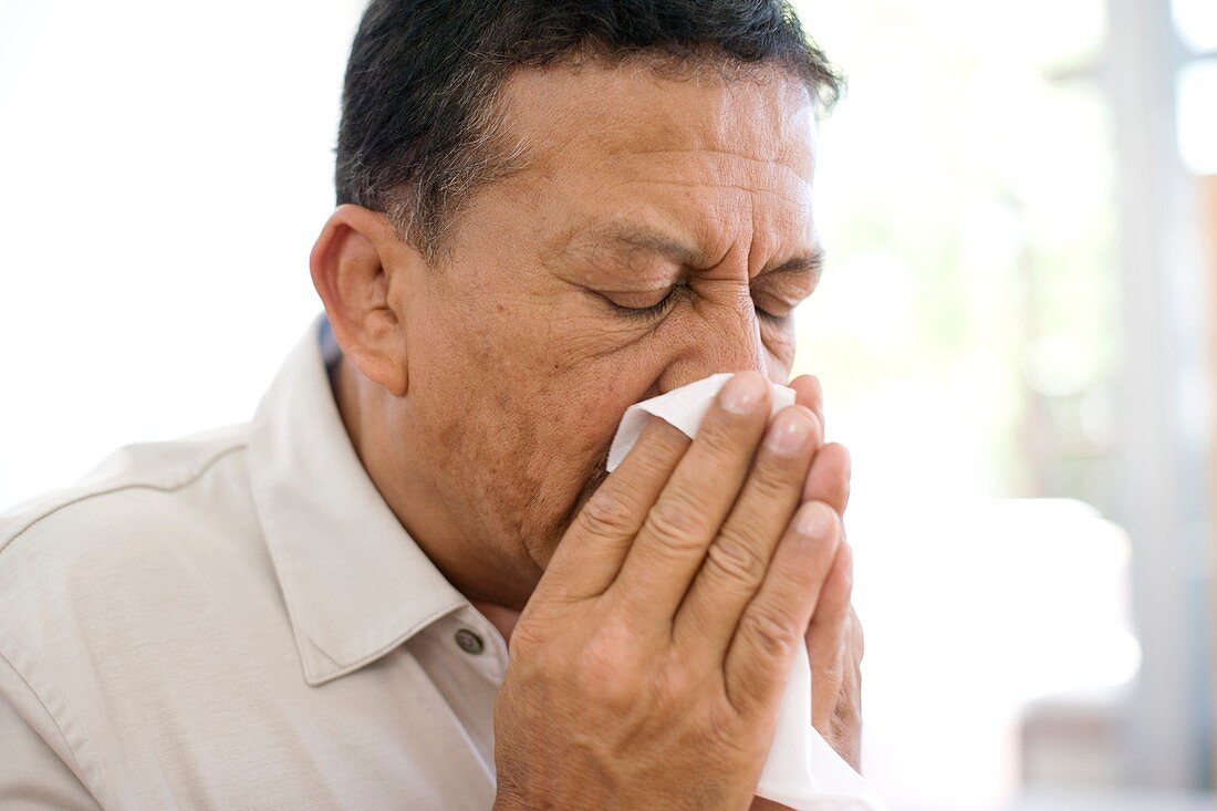 Man sneezing