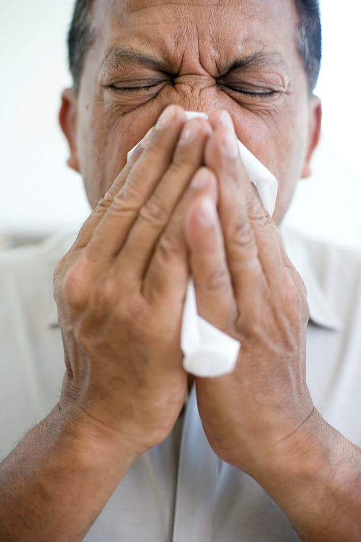 Man sneezing