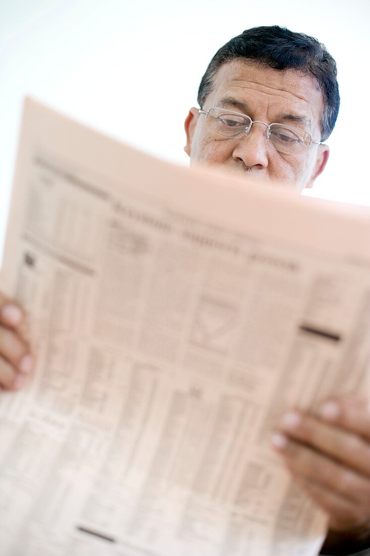 Man reading a newspaper