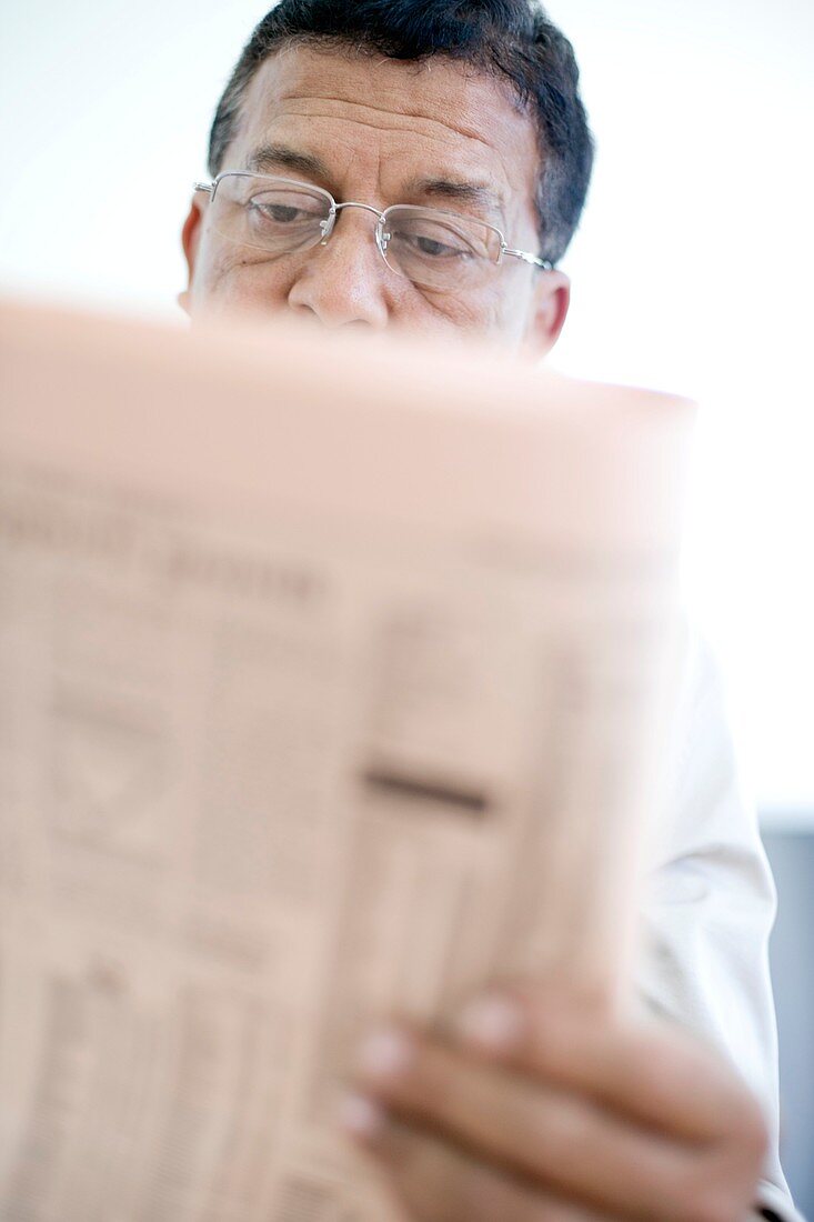 Man reading a newspaper