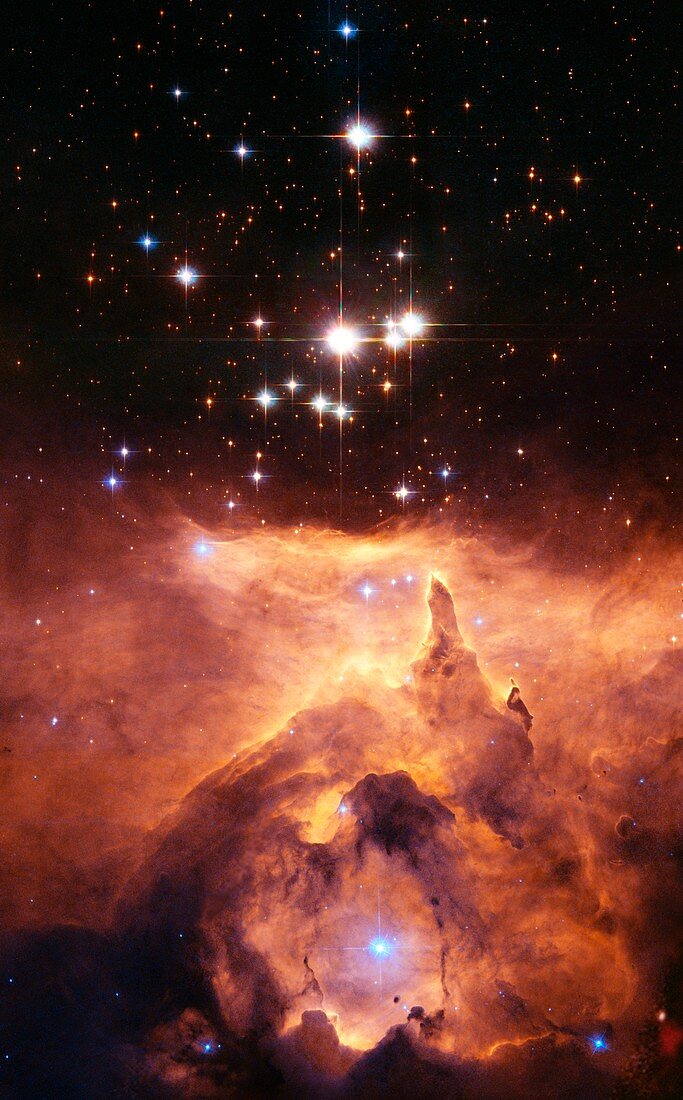 Star cluster Pismis 24 above NGC 6357