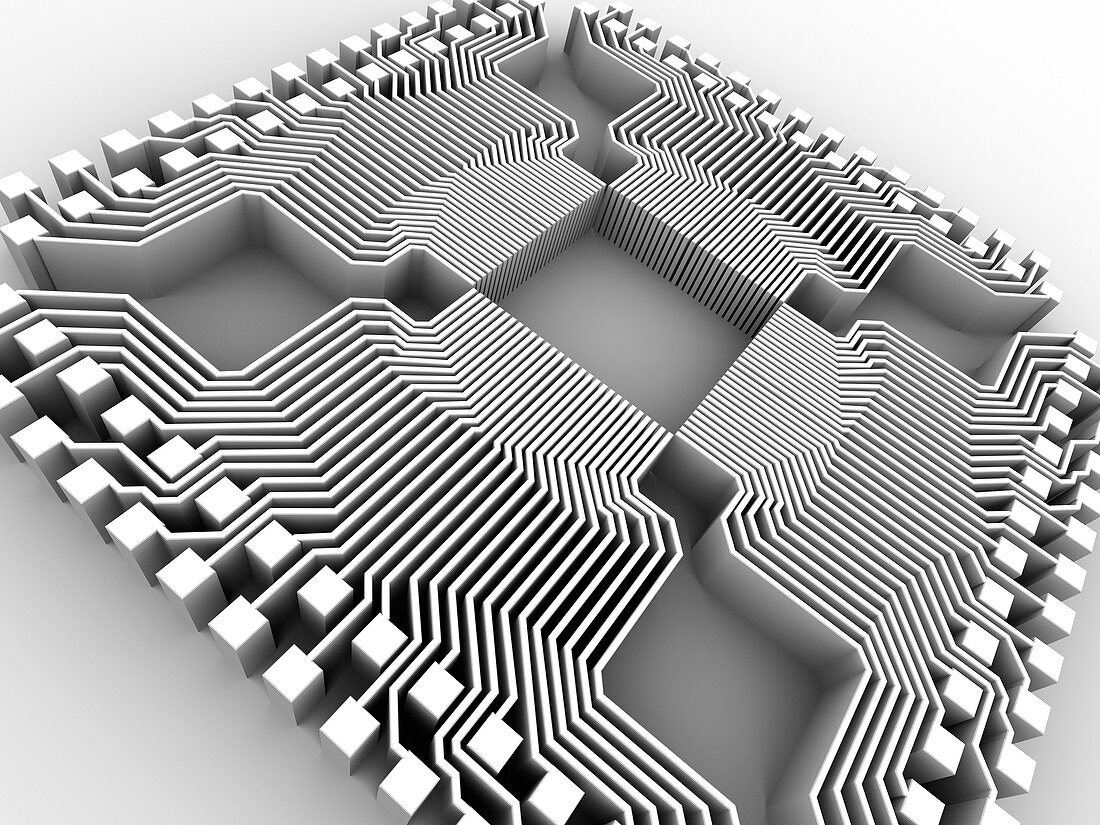 Microprocessor chip,computer artwork