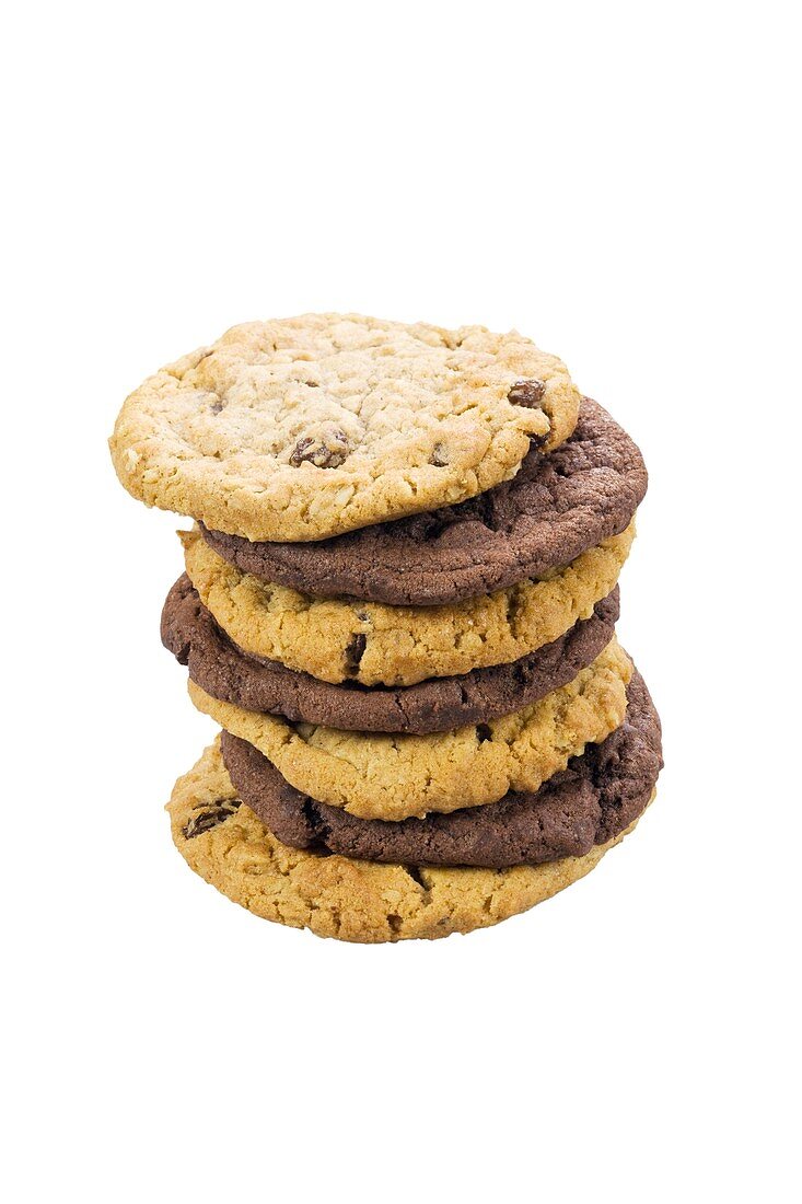 Mixed stack of cookies