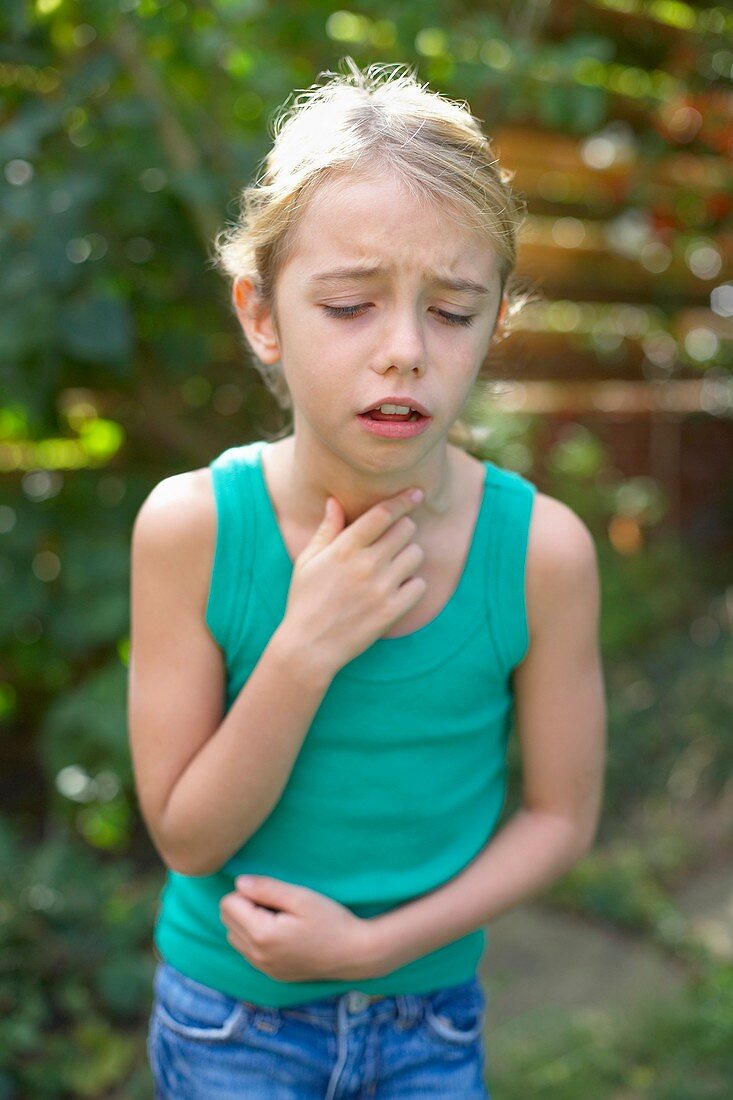 Girl coughing