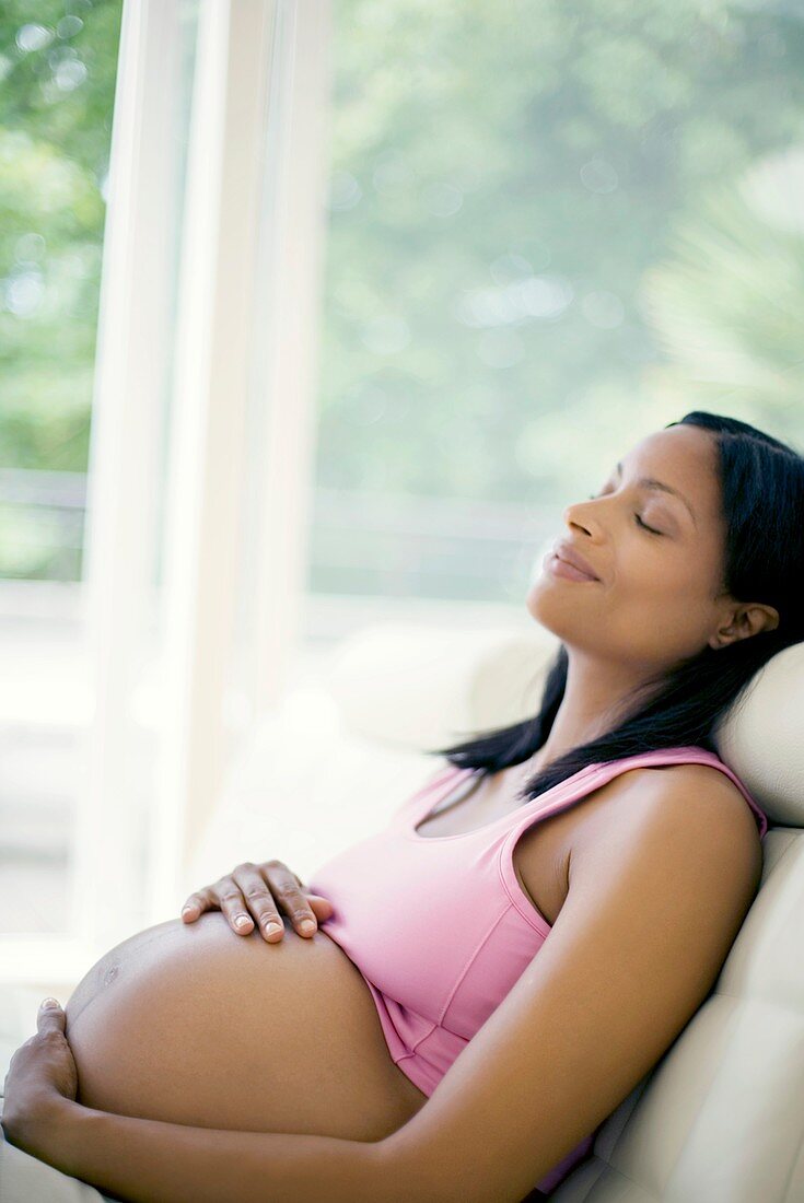 Pregnant woman sleeping