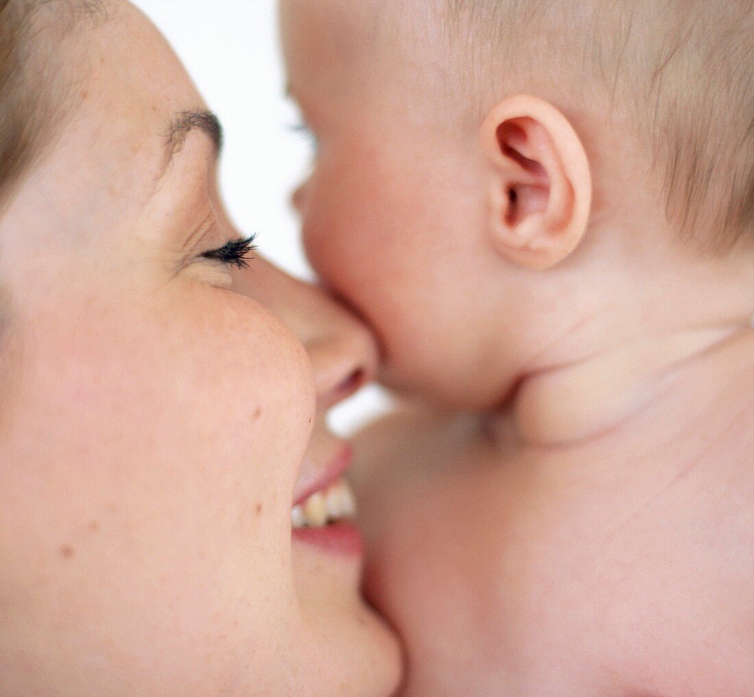 Happy mother and baby girl