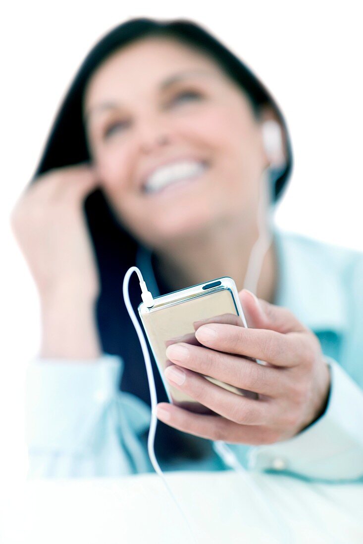 Woman listening to music