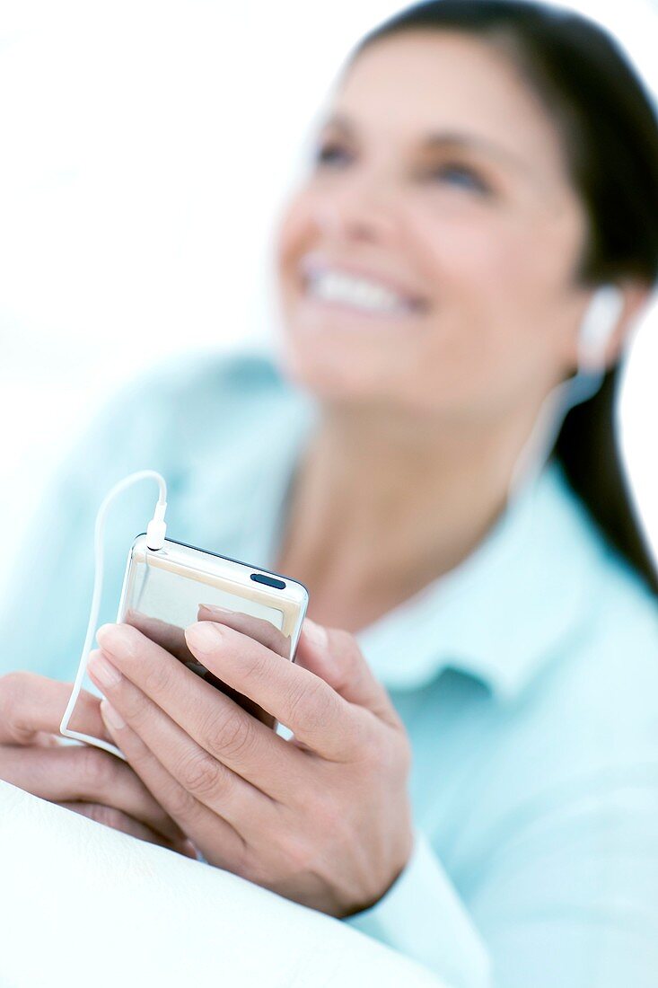 Woman listening to music