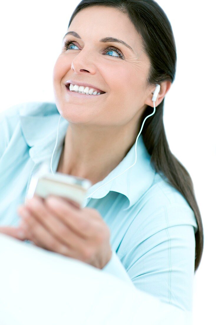 Woman listening to music