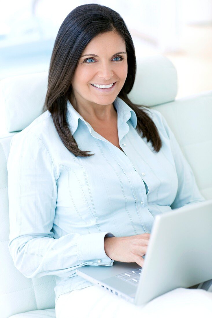 Woman using a laptop