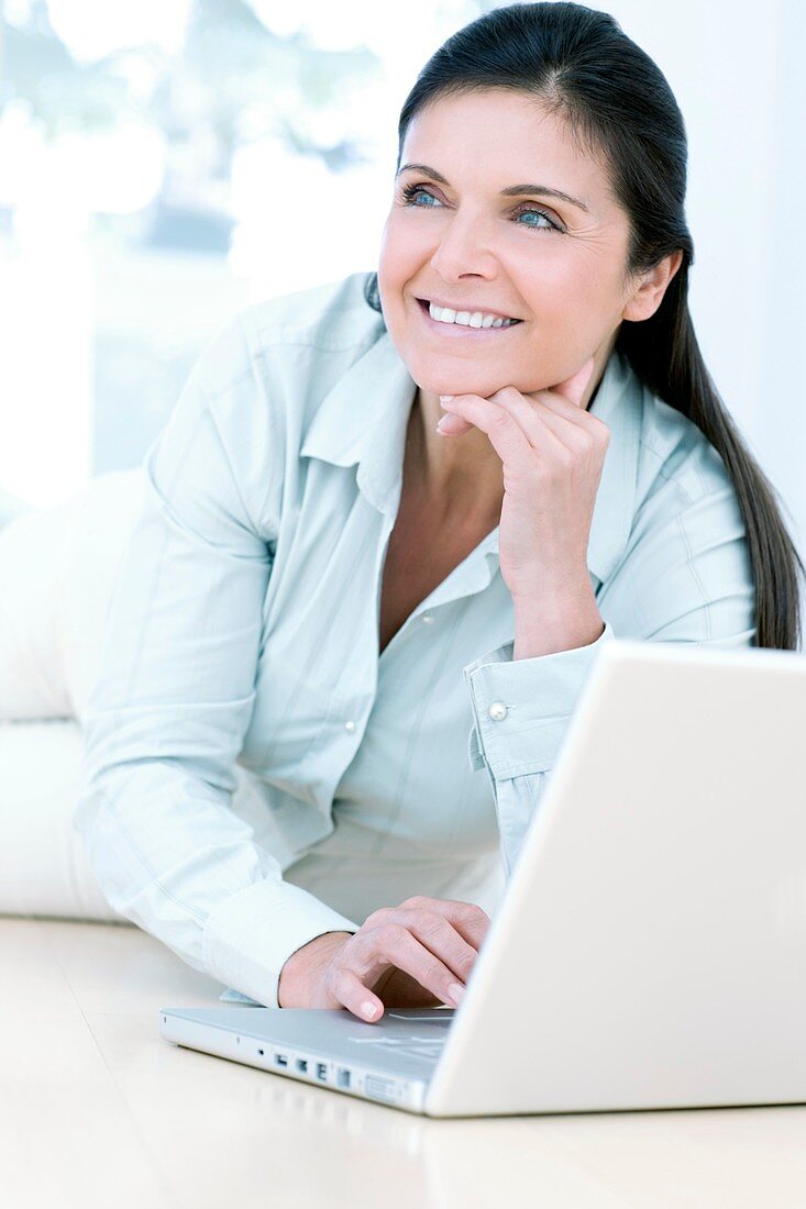 Woman using a laptop