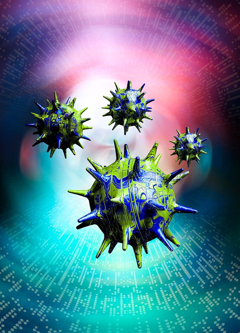 Computer virus,conceptual artwork