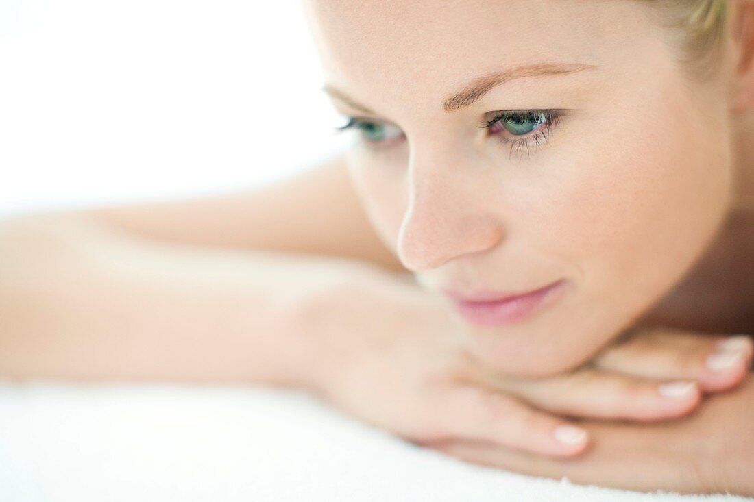 Woman relaxing at a spa