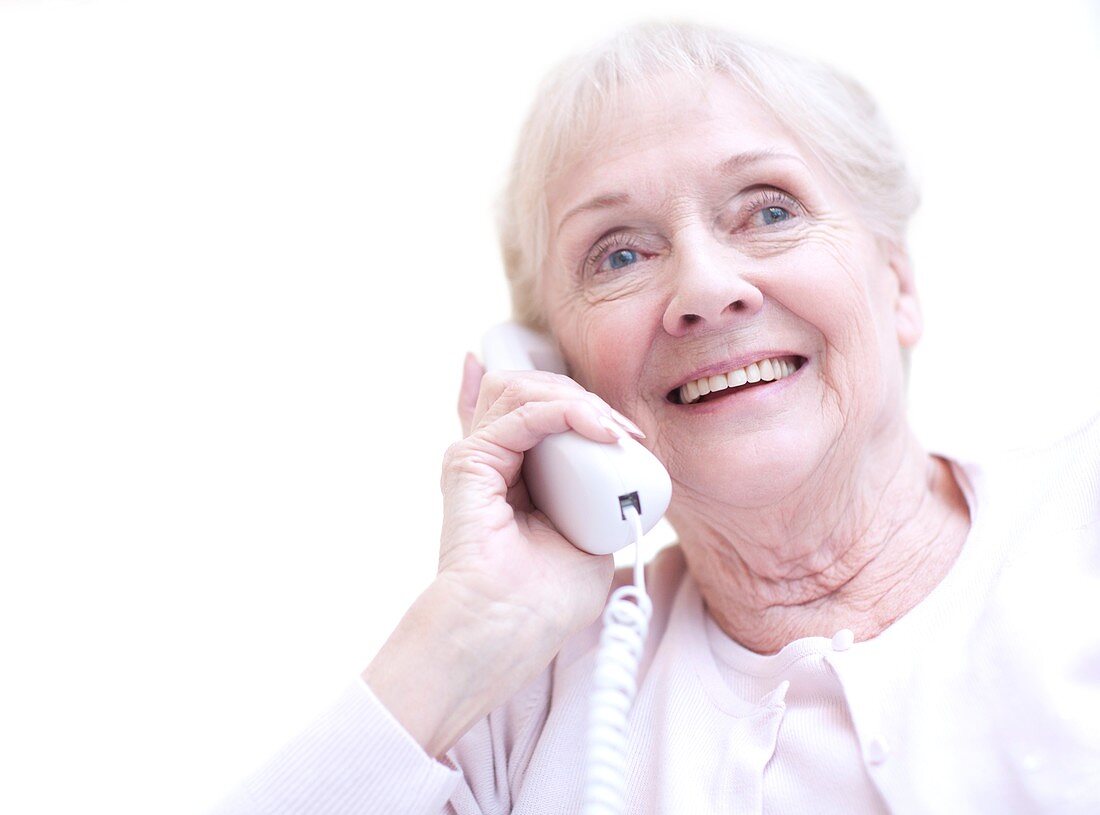 Senior woman talking on the telephone