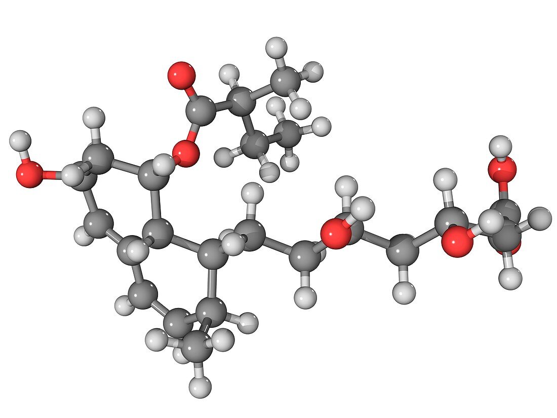 Pravastatin cholesterol drug molecule