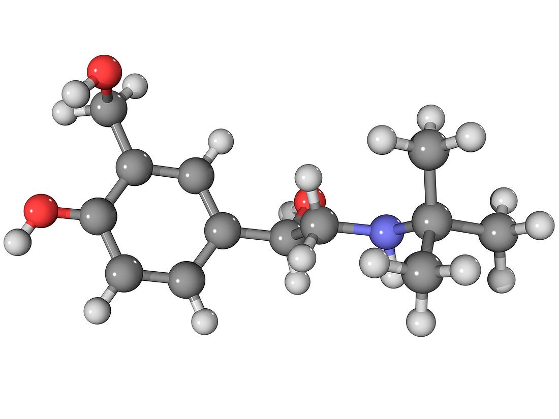 Salbutamol asthma drug molecule