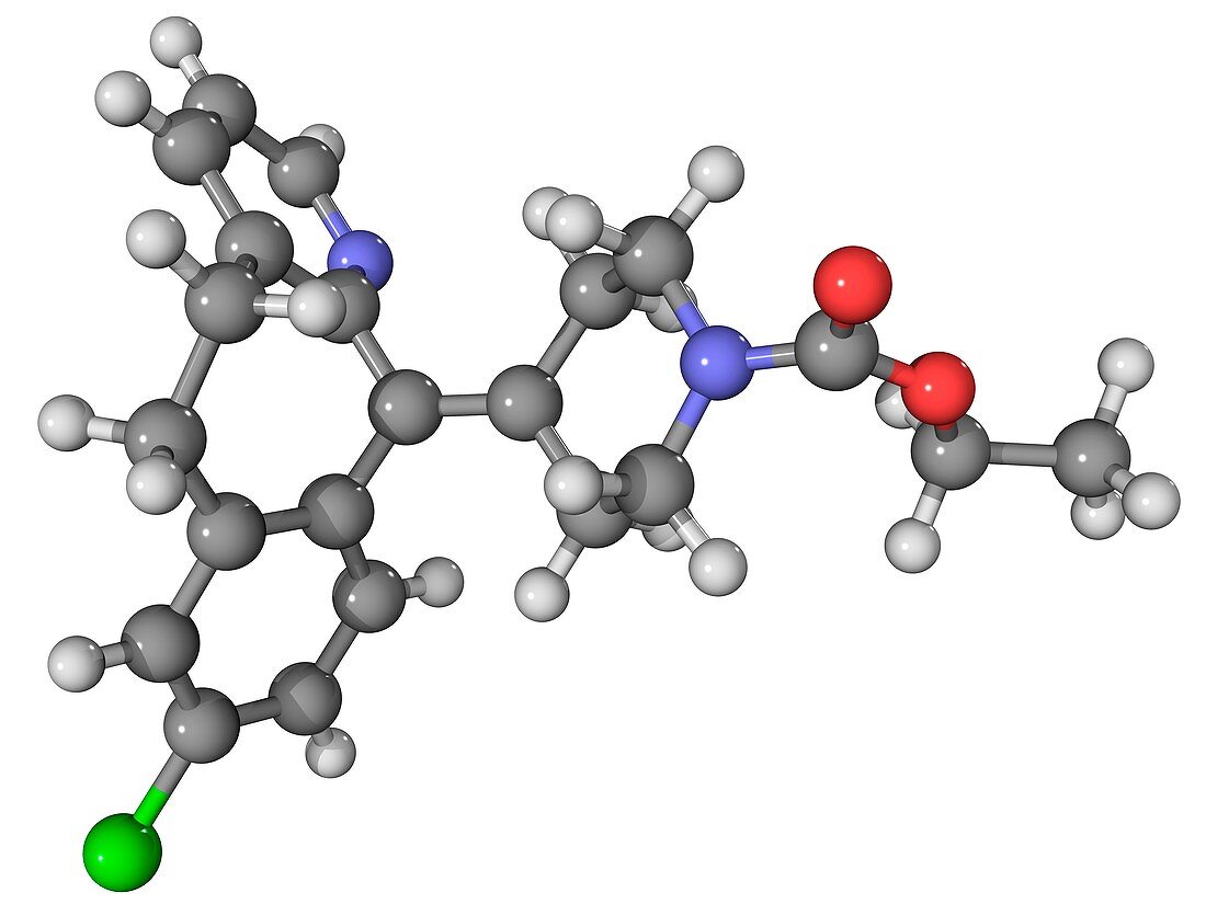 Loratadine antihistamine drug molecule