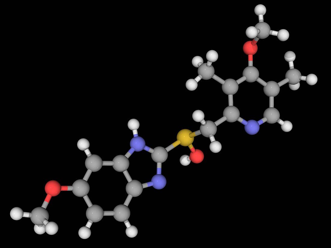 Omeprazole drug molecule