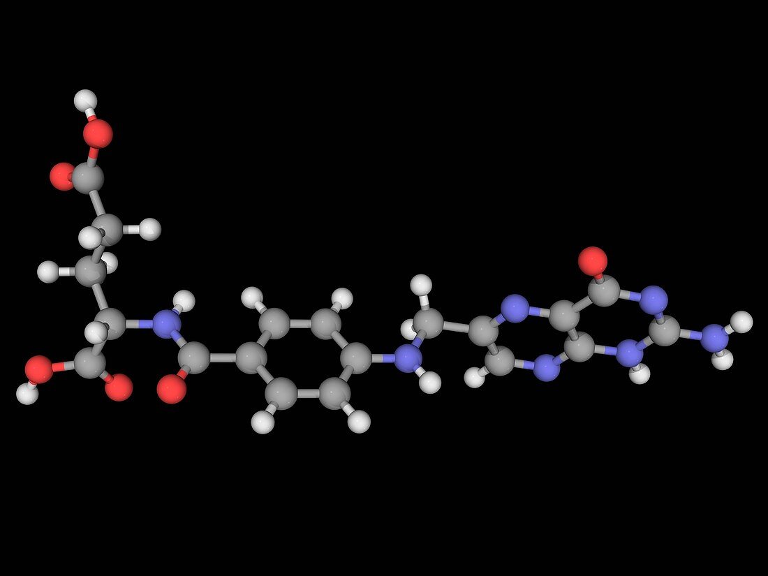 Folic acid vitamin B9 molecule