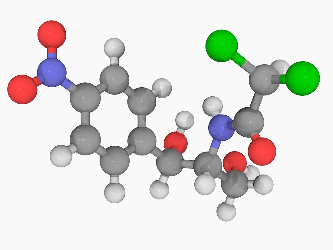 Chloramphenicol drug molecule