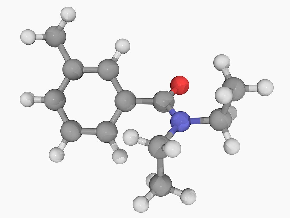 Diethyltoluamide DEET molecule