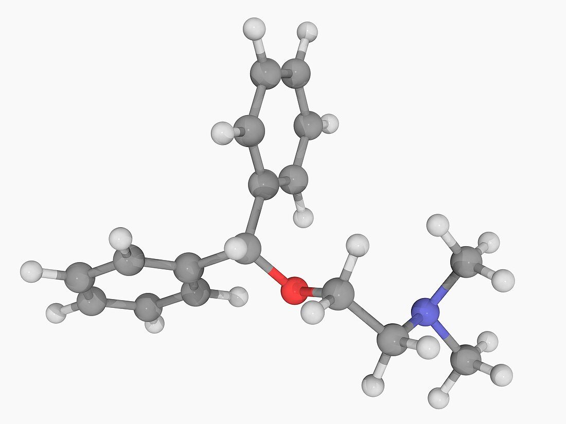 Diphenhydramine drug molecule