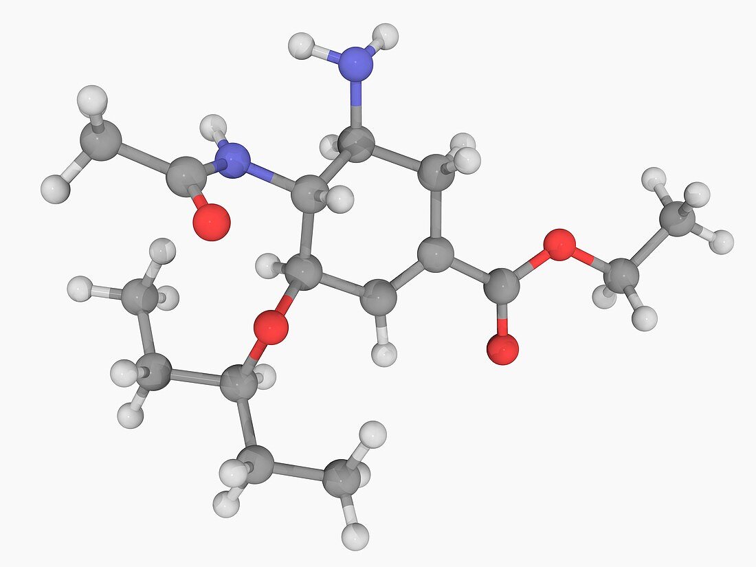 Oseltamivir drug molecule