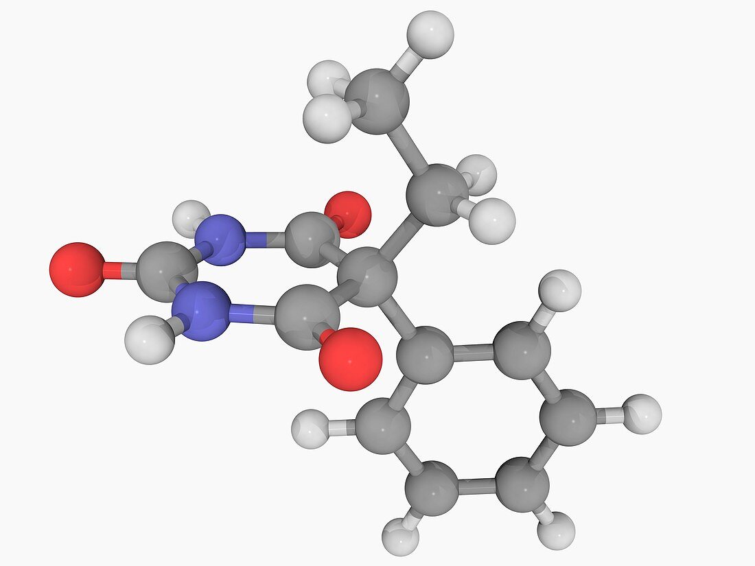 Phenobarbital drug molecule
