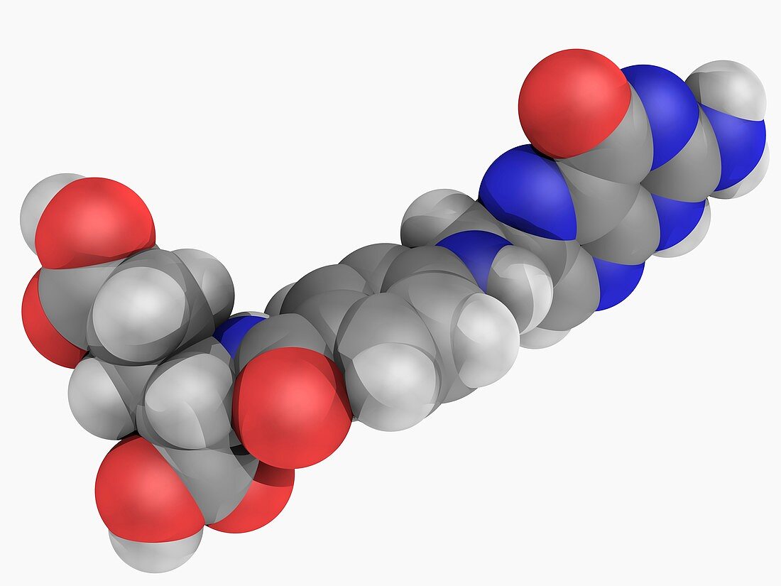 Folic acid vitamin B9 molecule