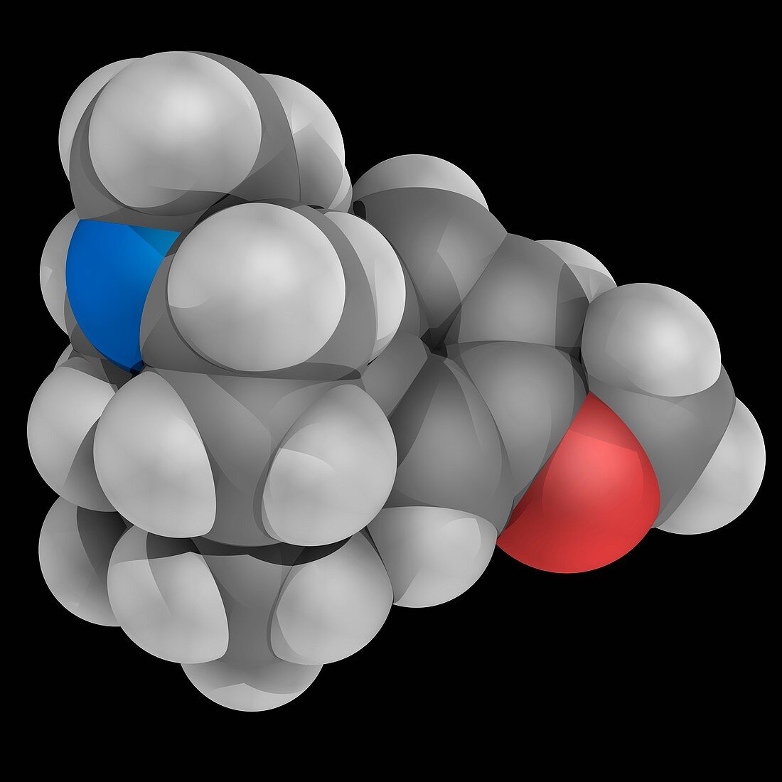 Dextromethorphan drug molecule