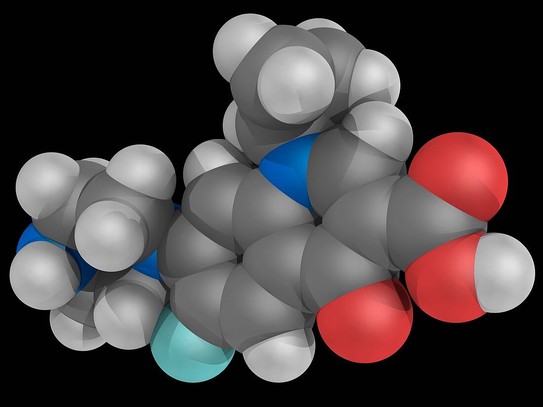 Ciprofloxacin drug molecule