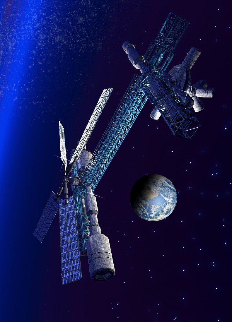 Futuristic space station,artwork