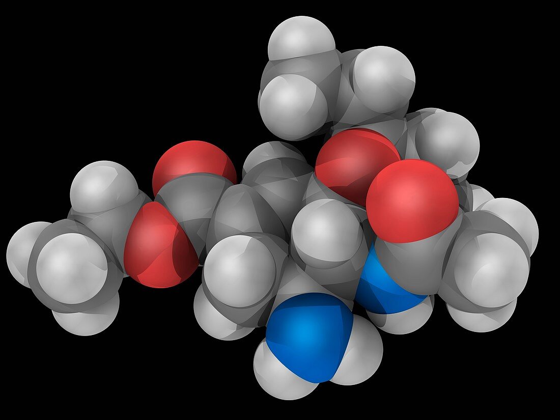 Oseltamivir drug molecule