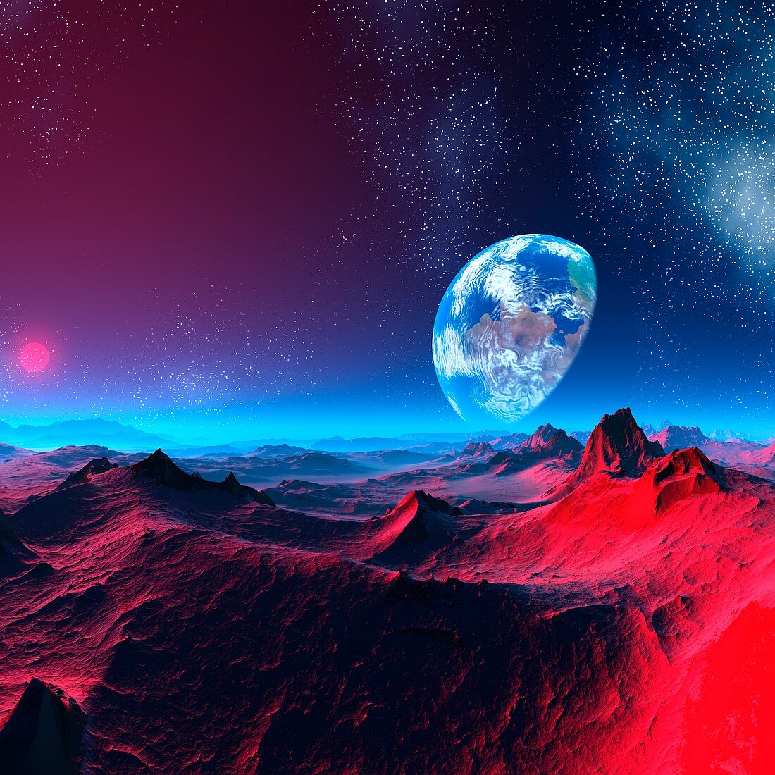 Earth-like alien planet,artwork