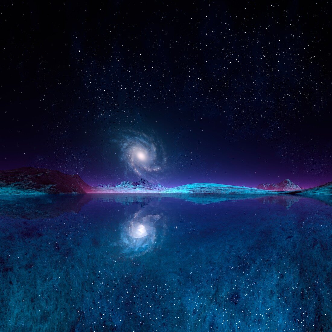 Galaxy seen from an alien planet,artwork