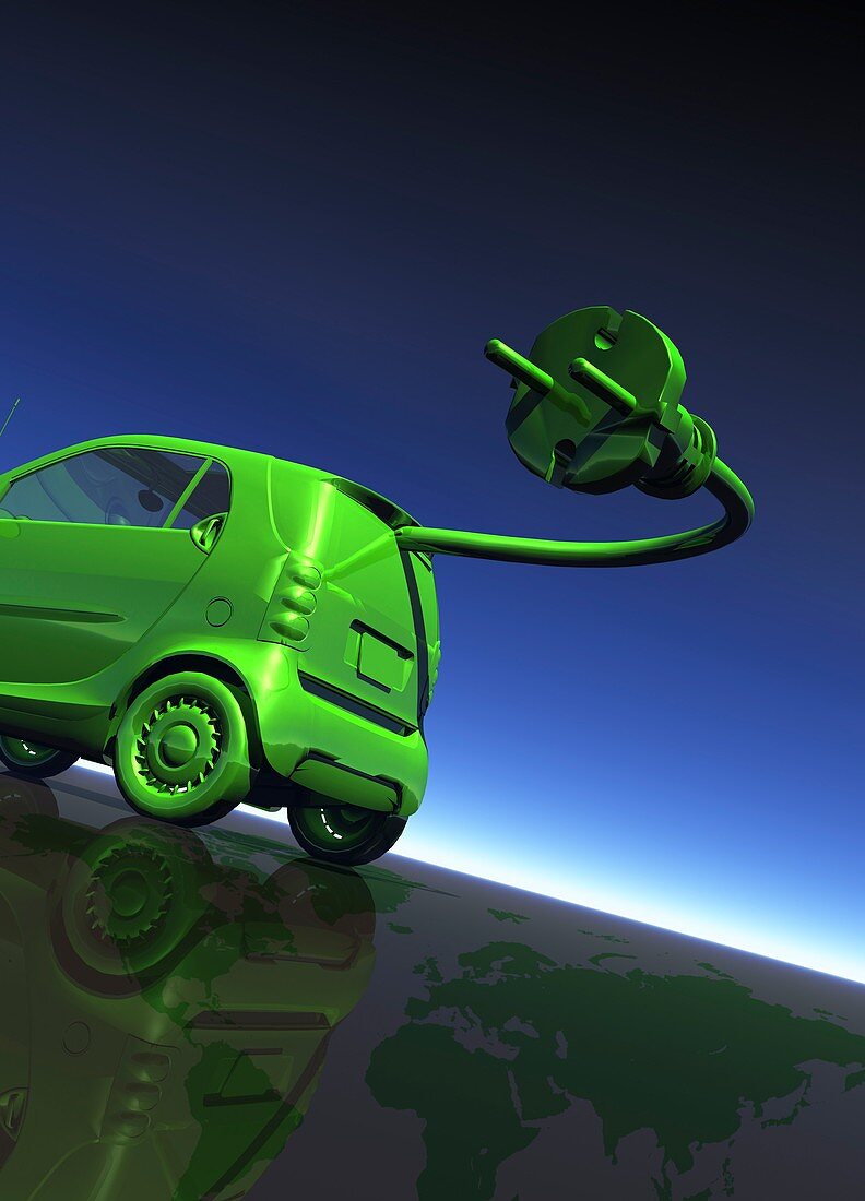 Electric car,conceptual artwork