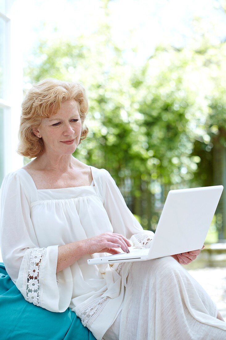 Woman using a laptop