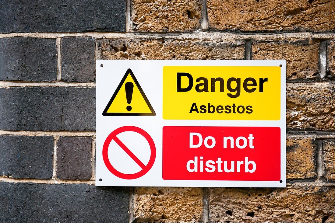 Asbestos warning sign