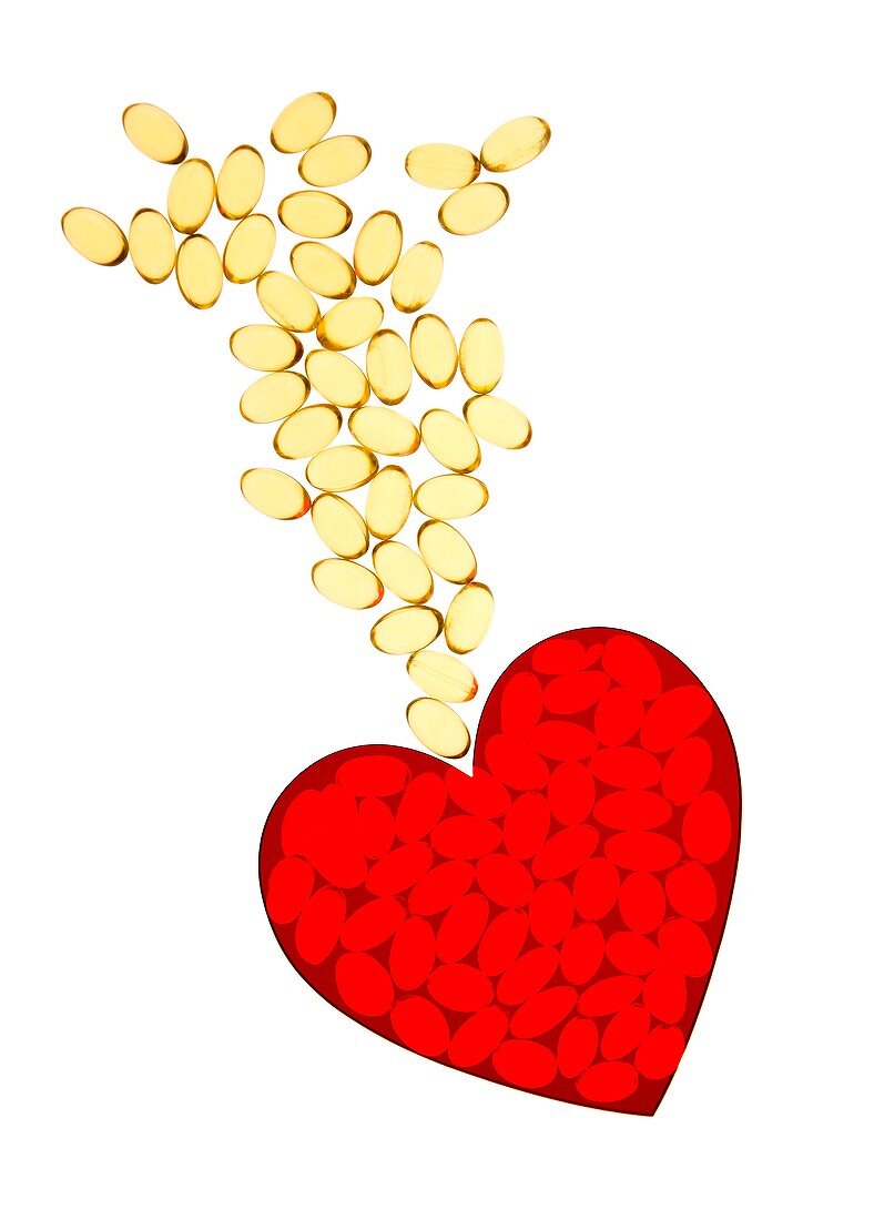 Heart supplements,conceptual image