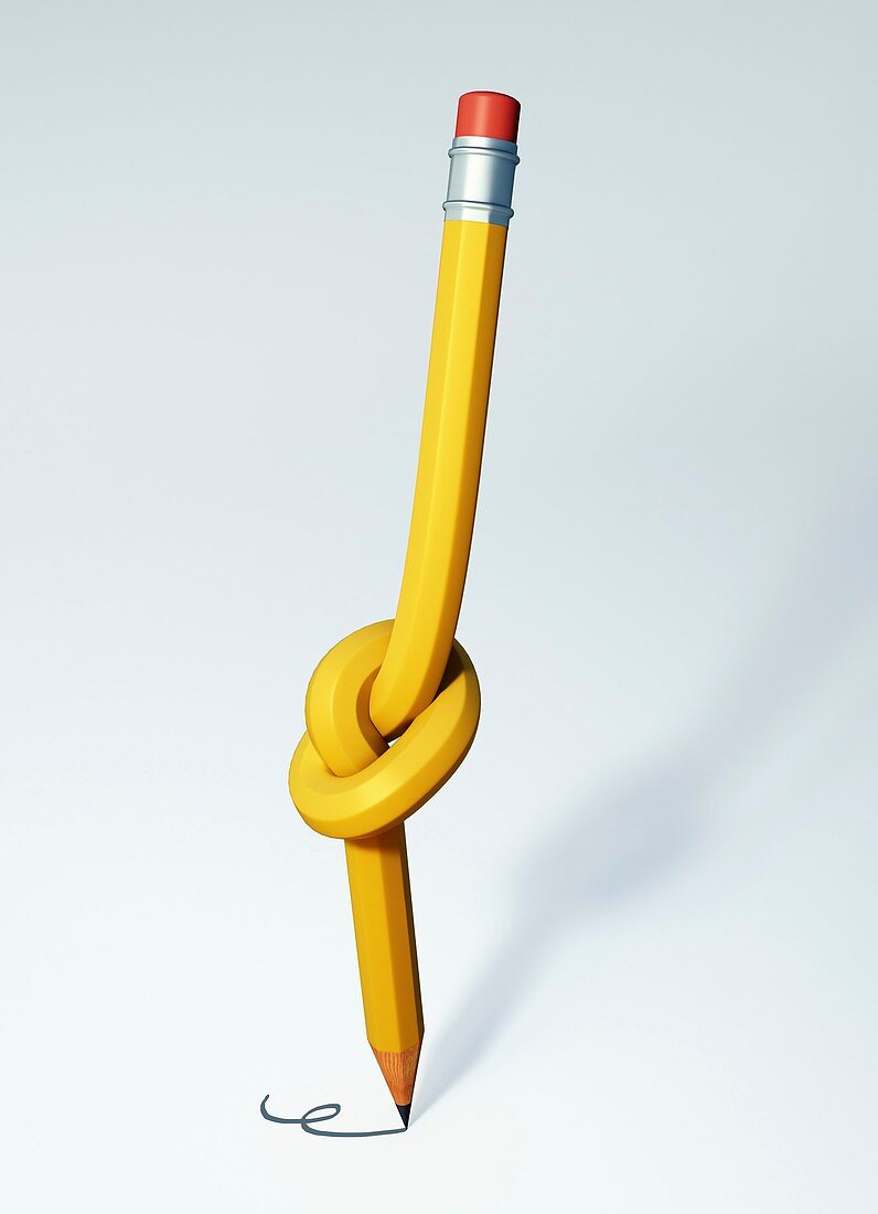 Knotted pencil,artwork