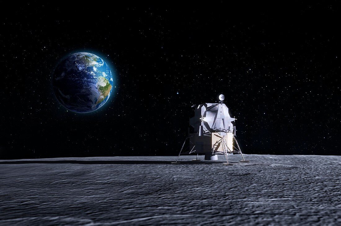 Apollo Moon landing,artwork