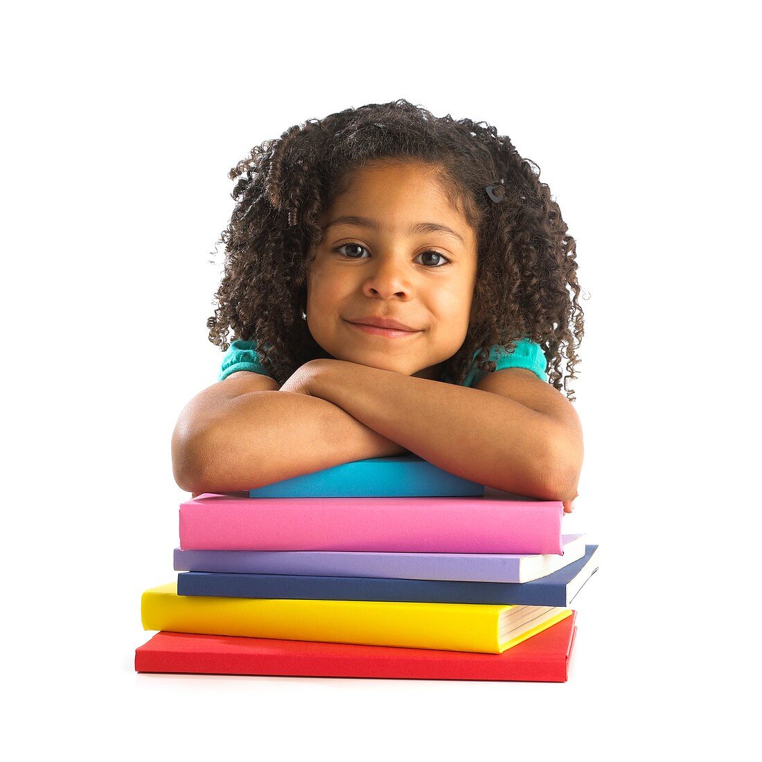 Young girl with school books