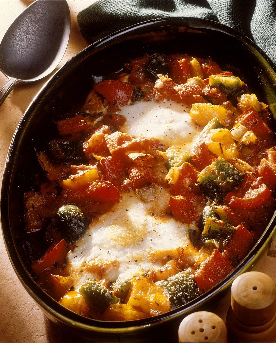 Spicy pepper bake with egg